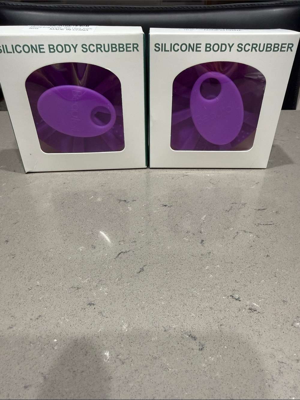 Silicone Body Scrubbers Set of 2 Purple, new/unopened